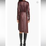 Rag and Bone NEW  Mckenzie Midi Dress Foil Coated Faux Leather burgundy red Sz 4 Photo 3