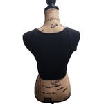 SheIn Crop Top Womens Small Black Sweetheart Neckline Cap Sleeve Fitted Modern Photo 3