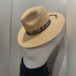 Forever 21 Tan Straw Panama Double Banded Hat With Black & White Band - S/M Photo 7