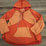 POL  Two-Tone Orange Hooded Sweatshirt Photo 0