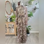 EXPRESS NWT! Sheer Brown and Black Wrap Sundress/Blouse with Bishop Sleeves Photo 3