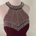 TLC Say Yes To The Prom Maroon Halter Bling Rhinestone Dress Size 5 Purple Photo 0