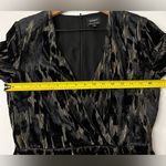 Bardot  Ariela metallic long sleeve mini dress burnout velvet V neck faux wrap S Photo 5