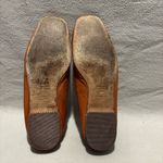 Tory Burch  square-toe tan color loafers embossed logo size 8.5 Photo 5