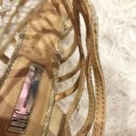 INC Sharee 2 Rhinestone Strappy Caged Heels Champagne Gold 9 Photo 5