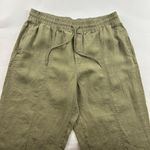 Athleta Olive Linen Retreat High Rise Pull On Ankle Pant L Photo 1