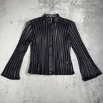 Sandra Darren  Jacket Black Sheer Bell Sleeve Whimsygoth Y2K Black‎ 10 Petite Photo 1