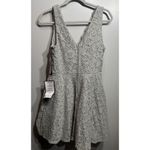 City Studio Dress Silvery Gray Lace Lining Vneck Sleeveless Party Size 13 NEW Photo 4