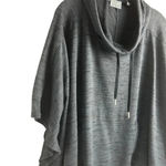 Athleta  Women's Gray Hooded Poncho Sweatshirt Pullover Size S Photo 14