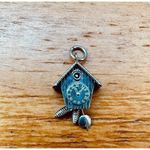800 Sterling Silver‎ Charm Pendant Movable Cuckoo Clock Vintage European Photo 9