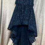 Dark Navy Lace High Low Dress Photo 0