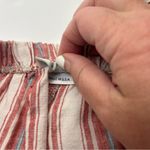 Bryn Walker  Ella Red White Striped Wide Leg Cropped Linen Pant Womens Size Small Photo 3