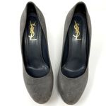 Yves Saint Laurent Grey Suede Gisele Platform Heels 37/US 7 Gray Size 6 Photo 3