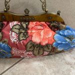 Vintage Floral Beaded Kiss Lock Clutch Evening Bag chain crossbody Red Photo 1