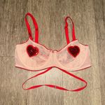 Victoria's Secret Victoria’s Secret Dream Angels Red Sequin Heart Bra - 32DD Photo 3