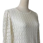 Riley & Rae Lace Top 3/4 Sleeves Round Neck Cream Pullover Women's Size Medium Photo 6