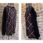 Vintage 90s Country Casuals Sweater Medium Black Gray Red Striped Wool b… Size undefined Photo 5