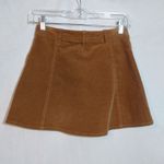 Rhythm Corduroy Mocha Brown Tan Button Down Mini Boho Skirt Size 2 Size M Photo 5
