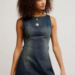 Free People  Atlas Denim Mini Dress in Vintage Indigo Photo 0