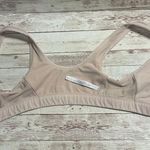 Aerie  Front Zip Sports Bra Size Small Workout Neutral Blush Pink Athletic Active Photo 2
