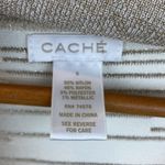 Cache Ivory & Gold Long Sleeve Striped Cowl Neck Knit Tunic Sweater S Photo 3