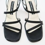 Nina Vintage Y2K Comfort Black Satin Strappy Heels Photo 5