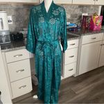 Victoria's Secret Vintage Victoria Secret‎ Gold Label 70s 80s floral silky duster teal robe Photo 1