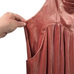 BiBi M velvet oversized wide leg adjustable overalls dusty pink mauve Size M Photo 2