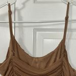 Sage The Label  Brown Ruched Bodycon Midi Dress(Size Small) Photo 5