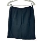 Ann Taylor Black Pinstripe Lined Pencil Skirt Sz 4P 4 Petite Wool Blend Photo 3