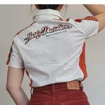 Harley Davidson  Women's Embroidered Button Down Shirt 1W Burnt Orange Patch Photo 1