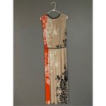 Roz & Ali  Floral Black Orange Deep V Neck Tie Waist Sleeveless Dress Size 12 Photo 5