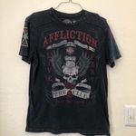 Affliction VERY RARE  Grey Black Red Faded wash biker motorcycle skull crossbones wings goth grunge punk graphic tee tshirt top American Motor Club Fast Racer #jessepinkman Photo 0