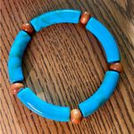 NWT Handcrafted emress jewelry Turquoise Tube Stretch Bracelet Blue Photo 2