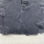 American Eagle American‎ Eagle Cutoff Denim Mini Skirt Womens 8 Black Distressed Gothic 90s Y2K Photo 1