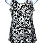 Gaviota diamante black skirted one piece with white flowers! Size undefined Photo 0