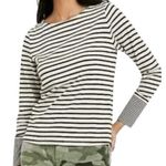 NILI LOTAN Target Long Sleeve Breton Top Cream And Black EUC Size Medium Photo 0