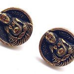 Vintage Buddha Earrings Screwback Buddhism Fat Buddha screw back clip on gold‎ Gold Photo 0
