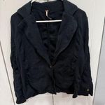 Free People  Black Textured Linen Jacket Photo 0