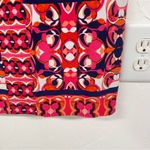 Eliza J  Navy Blue Striped Floral Print 3/4 Sleeve Shift Mini Dress Womens 6 Red Photo 2