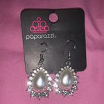 Paparazzi Silver and Pearl Earrings Photo 1