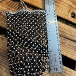 Beaded Phone Holder Beads in Mesh‎ Pattern Crossbody Black Silver Photo 2