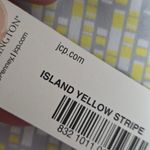 East 5th  Island Yellow Stripe Satin Ruffle Blouse Size 18 Photo 7