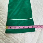 Natori  Green Satin Pajama Top with White Piping Photo 6