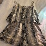 Lavender Brown  Snakeskin Print Romper Photo 1