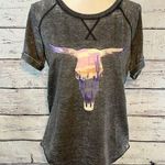 Grayson Threads  T-Shirt Distressed Gray w Southwestern Print-Medium Photo 0