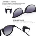 Gradient Polarized Round Retro Sunglasses Unisex Black Frame Lens Photo 0