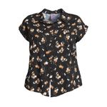 No Boundaries  Shirt Size 3X 23-25 Juniors Tie Front Black Floral New Photo 5