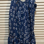 Billabong  sundress blue/white Hearts Tie Straps Mini Ruffle Size S‎ Photo 0