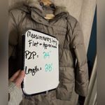 Michael Kors  Faux-Fur Collar Puffer Coat Feather Down-silver- size XL Women’s Photo 1